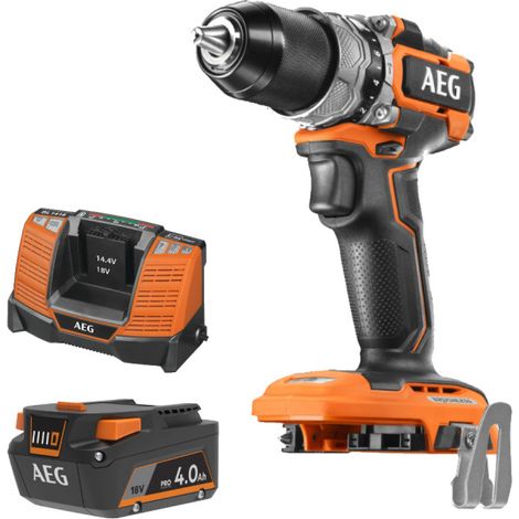 Pack AEG 18V - Trapano a percussione subcompatto senza spazzole - Batteria 4.0 Ah - Caricabatterie