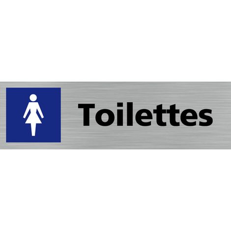 Pictogramme TOILETTES FEMMES (Q0124).- Plaque aluminium brossé - (1/5)