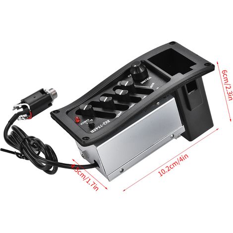 Préampli 4 bandes avec égaliseur, micro d'amplificateur, sortie 6,5 mm pour guitare acoustique (sans broche) (1/5)