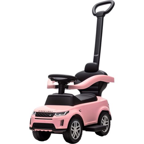 Voiture électrique Land Rover sous licence, avec poignée et barrière de sécurité, en polypropylène et acier, 84 x 40 x 94,5 cm, rose (1/5)