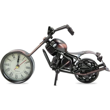 Créatif rétro Moto modèle Horloge Fer Art Moderne Maison Bureau décor Ornements Cadeau pour père Homme Amoureux de la Moto (1/5)