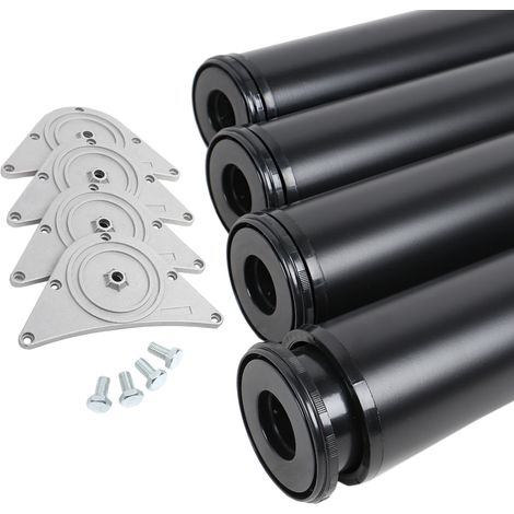 4er Set Tischbeine Möbelfüße Tischstempel Schwarz ø 80mm Höhe 710mm aus Metall (1/2)
