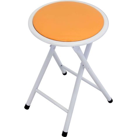Klappstuhl mit Stahlkonstruktion und PVC -Sitz gepolstert Ø30 cm dünn - Orange