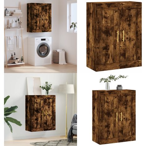 Armario de pared madera ingeniería roble ahumado 69,5x34x90 cm - Armario de madera - Armario de roble