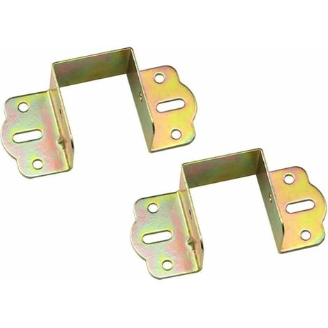 Support de lit, support en métal, coin de lit, charnière de lit, support carré de 40 mm, accessoires de quincaillerie de lit fixe pour meubles (2PCS), (1/5)