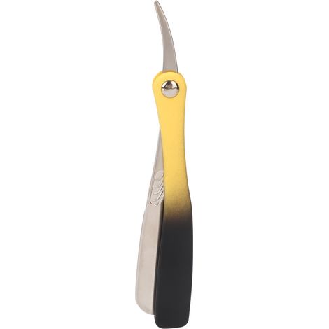 Tondeuse à cheveux droite pliable et dégradée, lame de tondeuse manuelle droite pour sourcils argentés (1/5)