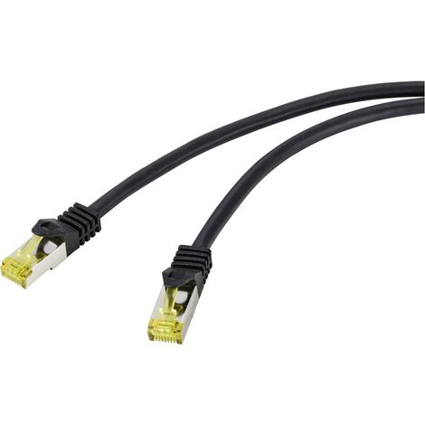 Renkforce RF-4995166 RJ45 Patchkabel CAT 6a (Rohkabel CAT 7) S/FTP 10.00 m Schwarz TPE-Mantel, Flexi