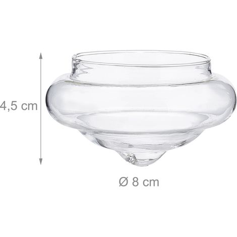Set di 12 portacandele in vetro per candele decorazione d'interni ed esterni 30 x 10 cm in vetro trasparente 130013529