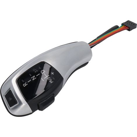 Pommeau de levier de vitesses automatique à LED, côté conducteur gauche, bouton rouge, finition lisse, remplacement pour BMW X3 E83 (2004-2010), finition argentée électrolytique (1/5)