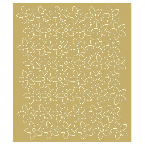 Stickers muraux fleurs 3 cm, 48 pièces, or mat