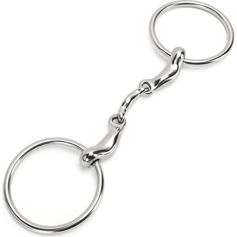 Mors de filet à anneau de cheval en acier inoxydable, diamètre de 115mm, bouche O pour l'entraînement (1/5)