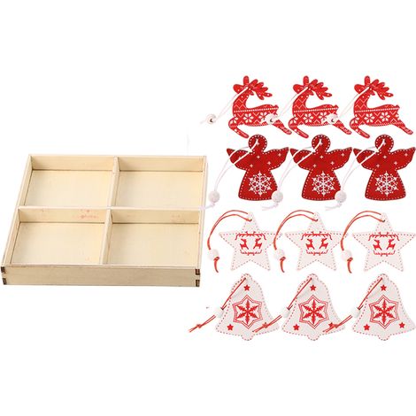 Weihnachtsbaumschmuck aus Holz, Anhänger zum Aufhängen, Geschenkideen für Zuhause, Weihnachtsbasteleien und Dekoration (1/5)