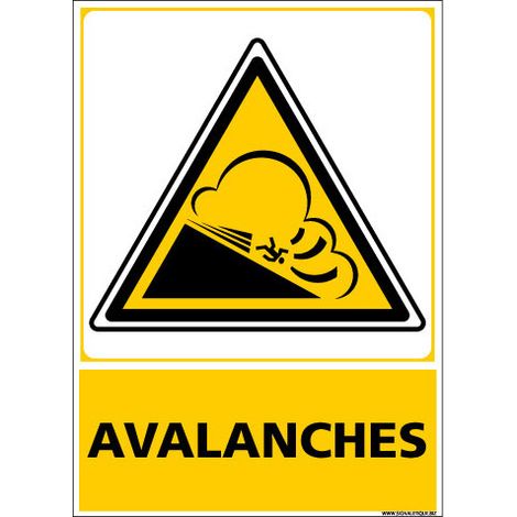 PANNEAU DANGER AVALANCHES (C1443) - Adhésif - 150 x 210 mm