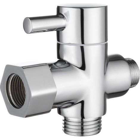 Vanne 3 Voies en Laiton Massif 3/8\\" Adaptateur Vanne de Derivation pour Toilette WC-Fei Yu (1/5)