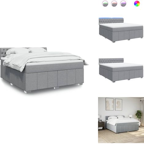 Boxspringbett mit Matratze Hellgrau 180x200 cm Stoff - Boxspringbett - Boxspringbetten - Bett - Bettgestell (1/5)