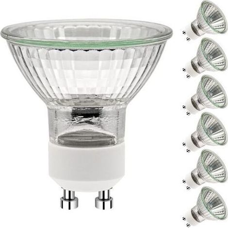 Ampoules GU10 35W, GU10 Ampoules Halogènes,Ampoule Spot AC 230V 35W, GU10 Halogen Ampoules Halogène 2 Broches 35° Angle de Rayonnement 2700K Dimmable Blanc Chaud, Pack de 6 [Classe énergétique G],DEBU (1/5)