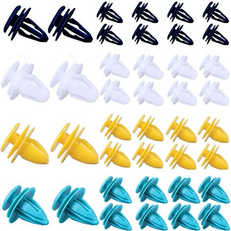 60 Pièces Clips de Fixation Voiture, Clips Plastique Voiture 8,8, 9, 9,3, 10 mm pour Auto Voitures Panneaux de Portes, Convient à la Plupart des Véhicules (1/5)