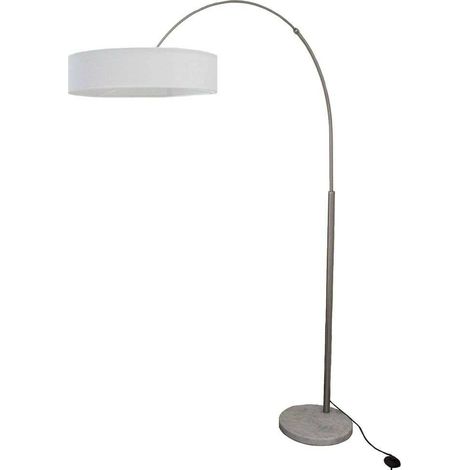[NEUWERTIG] B-Ware Lindby Shing Textilstehleuchte Stehlampe Stehleuchte Lampe E28 Nickel Weiß