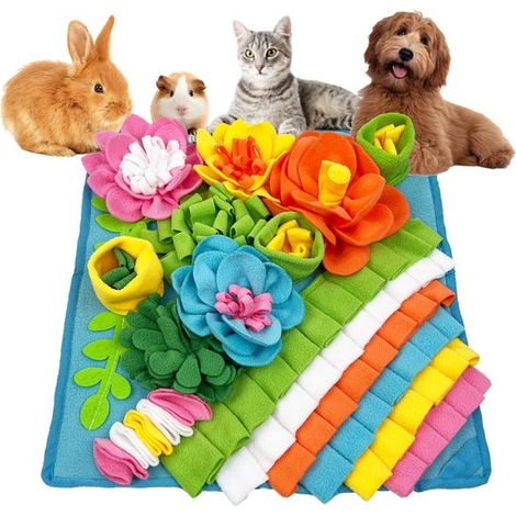 Tapis de fouille pour chiens et chats, 40 x 40 cm, jouet d'occupation pour alimentation lente, aide à dépenser l'énergie et à réduire l'ennui, bleu (1/5)