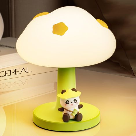 Veilleuse rechargeable Nuage et Panda, en silicone souple et sûr, avec 3 niveaux de luminosité, contrôle tactile, lumière chaude, lampe de chevet pour chambre d'enfant, cadeau adorable pour bébé et dé (1/5)