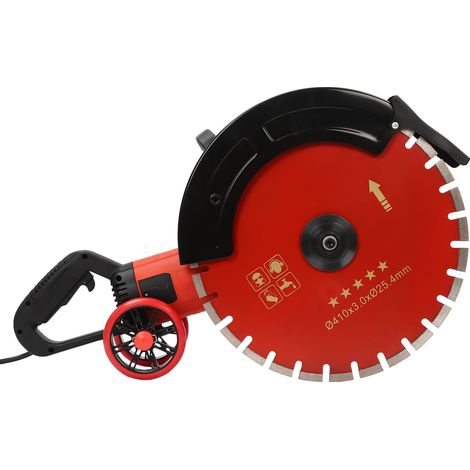 Scie à béton, puissance de 4000W, capacité de coupe polyvalente, Rouge, UE