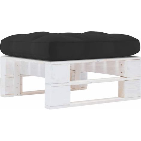 Canapé de jardin palette Canapé Pouf relax - Bois de pin imprégné de blanc BV540519 - BonneVie (1/5)
