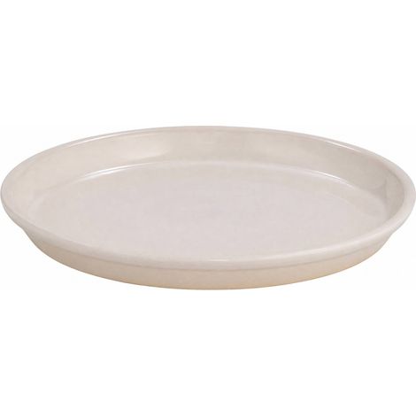 Soucoupe en grès blanc pour cache pot - Blanc (1/4)