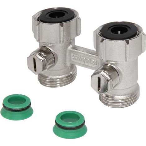 Simplex Zweirohr Hahnblock 3/4'' Eurokonus Durchgang F10065