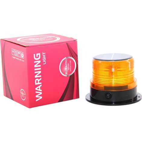 Feu de signalisation stroboscopique solaire à LED jaune, clignotant de sécurité pour déneigeuse, chariot élévateur, etc. (1/5)