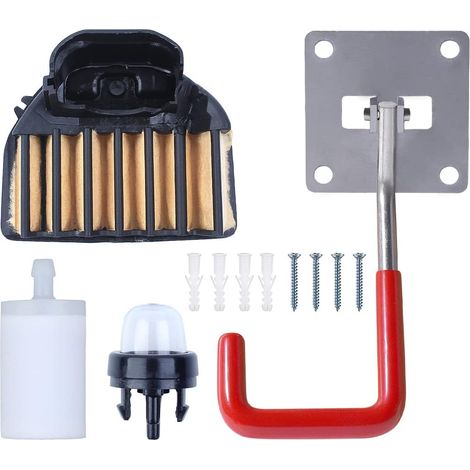 Kit d'entretien pour JONSERED 670, 670 Champ, 630, 625, 625 II Scie Filtre à air Ampoule d'amorçage Crochets de garage Crochets utilitaires réglables et robustes pour rangement mural (1/5)