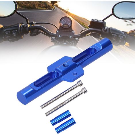 Universelle, multifunktionale Motorrad-Handyhalterung mit Stabilisierungsstange (blau) (1/5)
