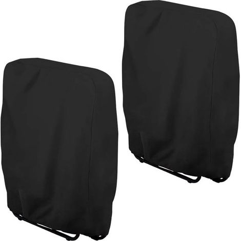 Housse de protection pliable en 2 parties pour chaise longue de jardin, 97 x 34 x 110 cm, housse résistante pour protéger le mobilier extérieur, noir (1/5)