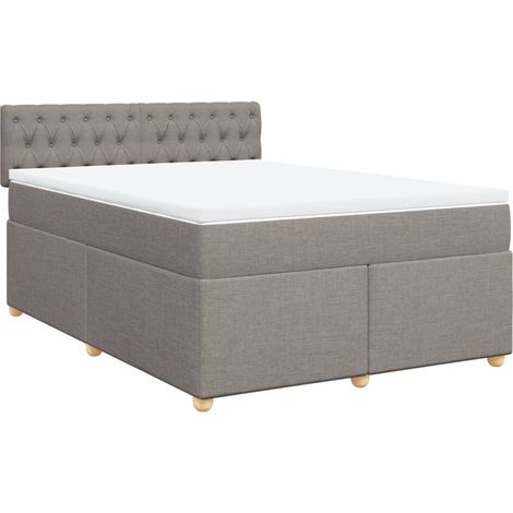 Maison Exclusive - Cama box spring con colchón tela gris taupe 16 (1/5)