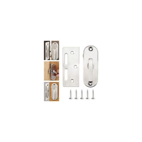 Verrou Porte en Acier Inox Loquet Porte Antirouille Verrou Porte Coulissante à Visser Verrou de Sécurité Fermeture Porte Loquet Verrou Porte Garage pour Porte Grange Sécurité Garage-8531mm (1/5)