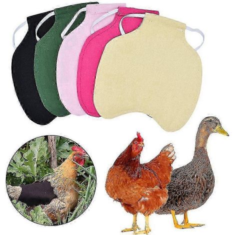 Lot de 5 tabliers de selle pour poules, protège-plumes, protège-ailes et dos, avec sangles élastiques pour (1/5)