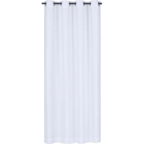Rideau Voile - Rideau Semi-Transparent Extérieur pour Patio Balcon Pergola - 132 x 213 cm - Blanc - Polyester - 1 Pièce (1/5)