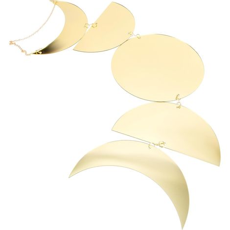Ornement suspendu en acrylique avec phases de la lune, pendentif miroir doré, Eid (1/5)