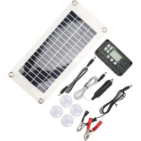 Kit panneau solaire 30W polycristallin PET chargeur batterie avec régulateur 50A pour camping-car bateau marine (1/5)