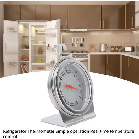 Thermomètre analogique pour réfrigérateur et congélateur en acier inoxydable, précision élevée, -30 à 30 °C (1/4)