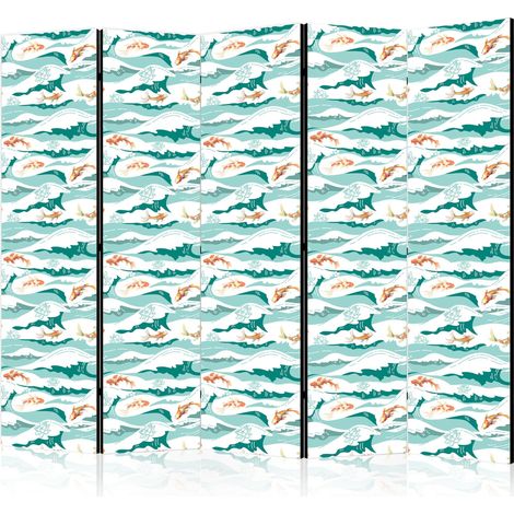 Paravento artgeist motivi pesci e ninfee 225 cm x 172 cm
