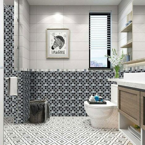 Sticker Carrelage - 15x15 cm - Imperméable Résistant Huile Chaleur - Pour Salle De Bain Cuisine Douche - Lot De 30 (1/5)