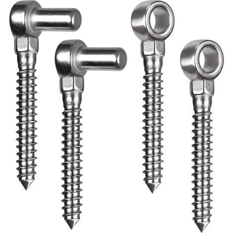Charnières de portail robustes en acier inoxydable 304 moulé, lot de 2, charnières à crochet et œillet M12, crochet de verrouillage à filetage partiel, charnière pour portail en bois (ferme, clôture). (1/4)