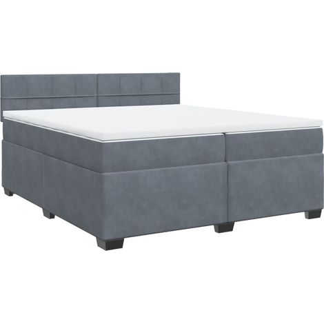 Maison Exclusive - Giroletto a Molle con Materasso Grigio Scuro 200x200 cm Velluto