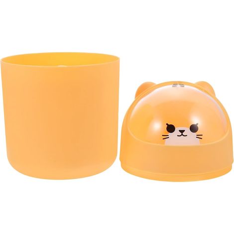 Mini Poubelle de Table Compacte et Fonctionnelle en Plastique Couvercle, Design Animal Mignon Petit Bac Poubelle pour Bureau ou Chambre (1/5)