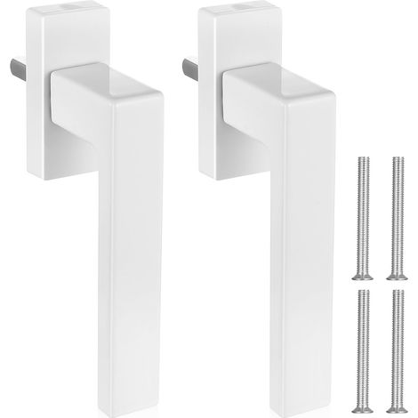 2 Pcs Poignee Fenetre PVC, Poignée de Fenetre PVC, Poignées de Fenêtre en uPVC Droite/Gauche en Aluminium pour Fenêtres et Portes en uPVC (Blanches) (1/5)