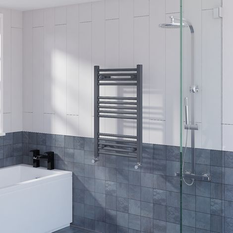 Straight Heated Towel Rail Bathroom Radiator Anthracite 800x500mm (1/5)