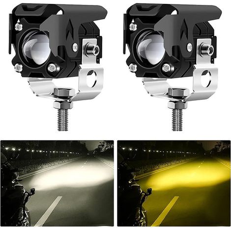 30W 6000lm LED Motorrad-Nebelscheinwerfer, bernsteinfarben/gelb-weiß, zweifarbiger Zusatzprojektor