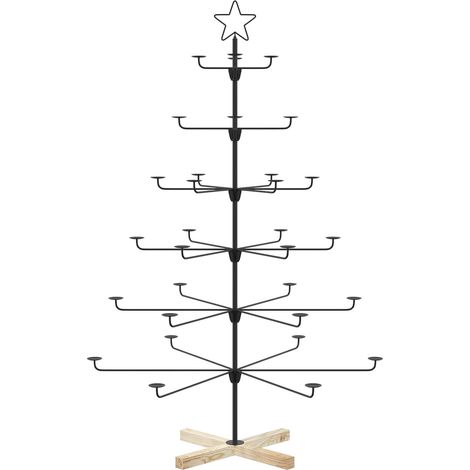 Árbol de Navidad de metal con soporte KUOPIO 150 cm Acero Negro vidaXL (1/5)