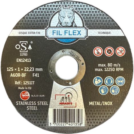 DISQUE A TRONCONNER EXTRA-FIN INOX 125x1x22 - FIL FLEX