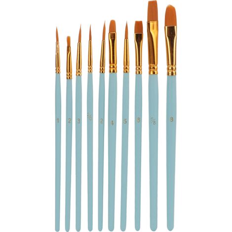 Pinceau de Précision pour Artistes, Débutants et Amis - Prise Confortable, Nettoyage Facile - Bleu Clair (1/5)